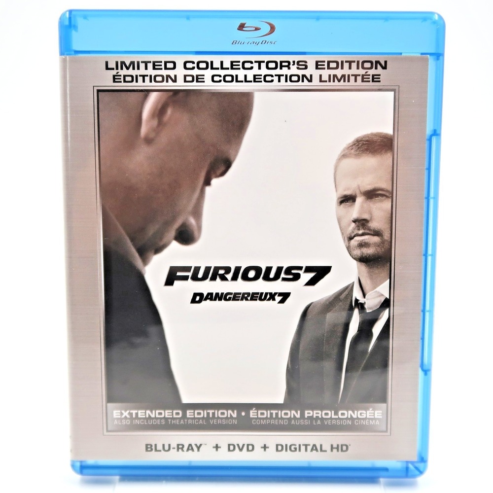 Furious 7 Blu-ray DVD Digital HD Limited Collector's Edition Extended Movie